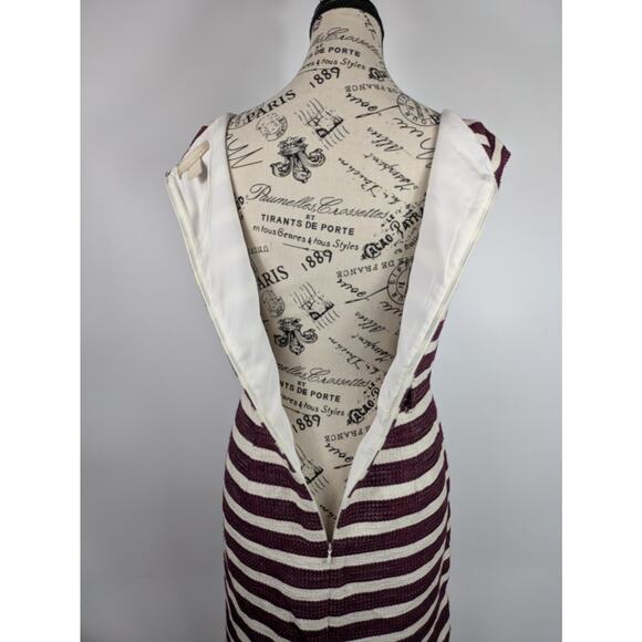 Womens Size 2 Dress Banana Republic Maroon Striped Pencil Dress Knee Length Zip - Picture 10 of 12
